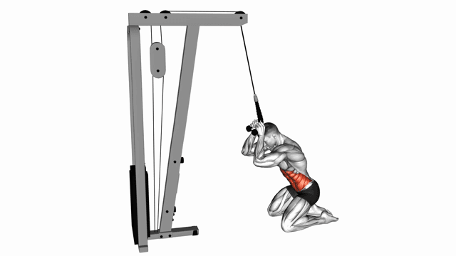 High cable kneeling crunch