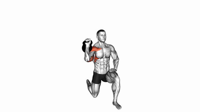 Kettlebell half kneeling shoulder press