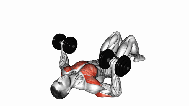 Dumbbell Lying on Floor Chest Press