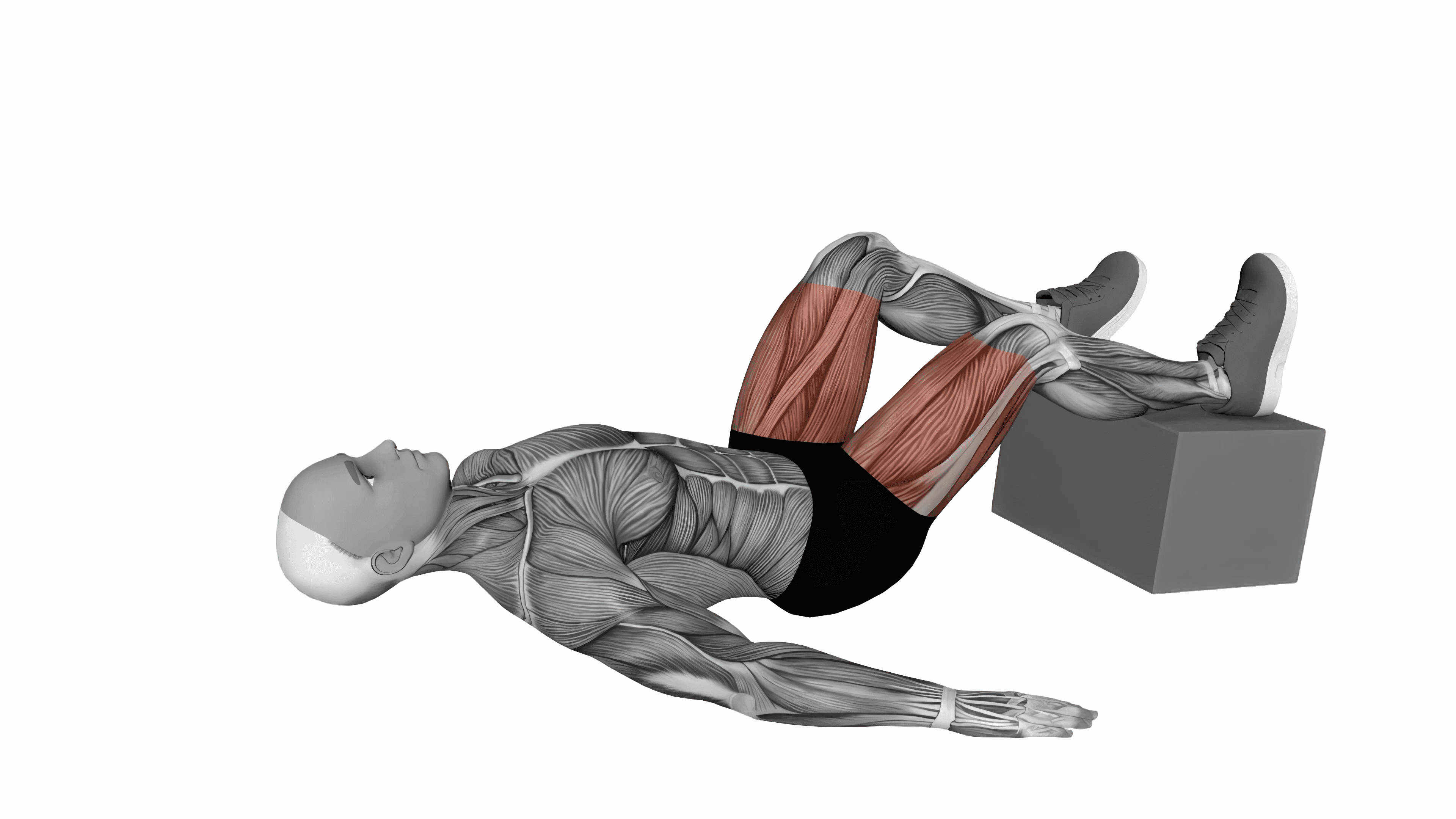 Bodyweight Feet Elevated Staggered Glute Bridge