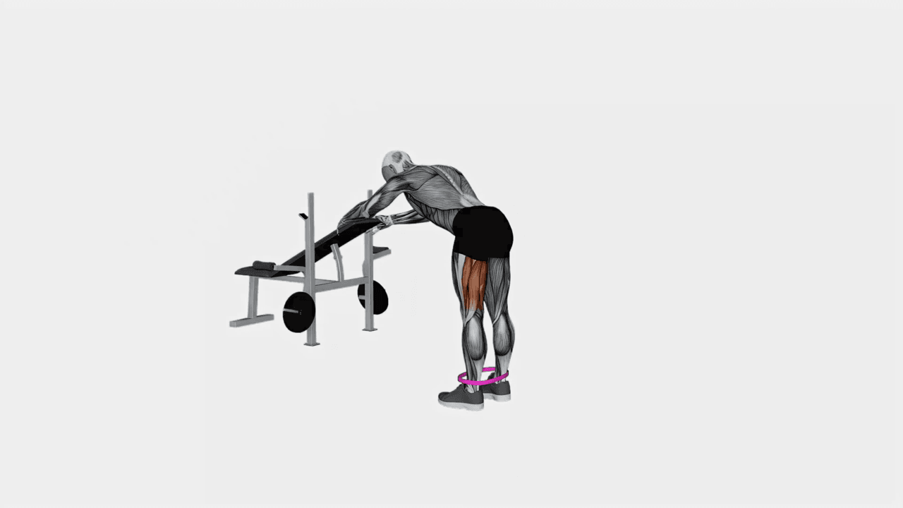 Resistance Band One Leg Kickback (Bent Position)